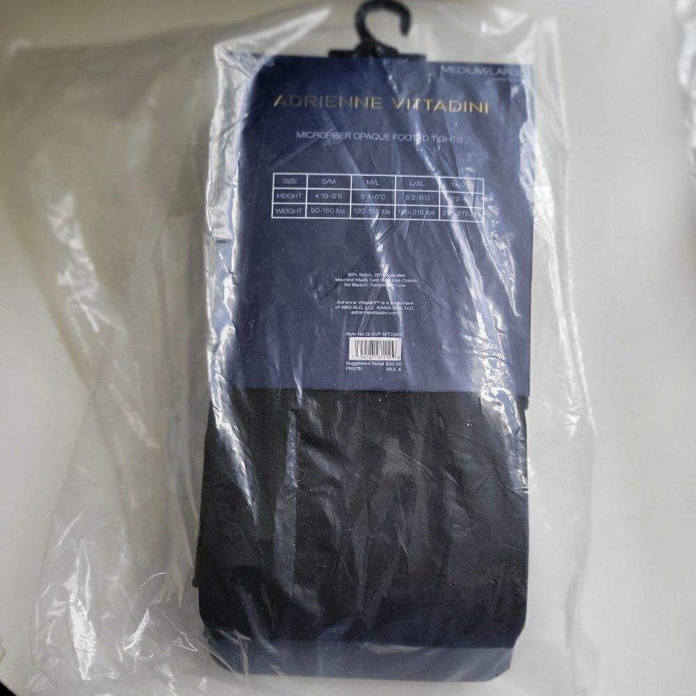 Adrienne Vittadini MicroFiber Opaque Footed Tights Size M/L